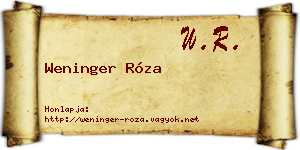 Weninger Róza névjegykártya